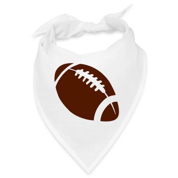 Braunes Football-Design mit Nahtstich - Bandana - Weiß - Vorne