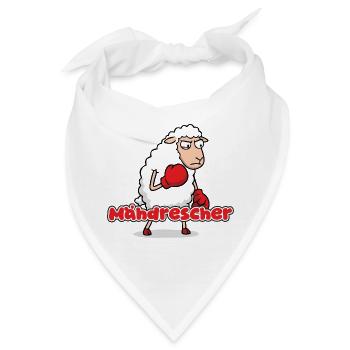 Boxendes Schaf mit Mähdrescher-Punch - Bandana - Weiß - Vorne