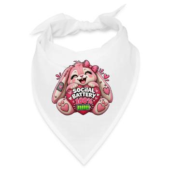 Kuschelkaninchen Social Battery 100% - Bandana - Weiß - Vorne