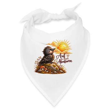 Auf zu neuen Abenteuern - Bandana - Weiß - Vorne