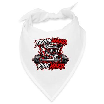 Train Hard Ride Hard: Motocross & Fitness Lifestyl - Bandana - Weiß - Vorne
