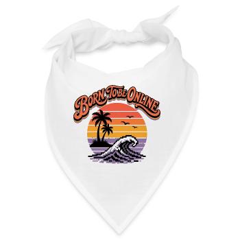 Born to Be Online Retro Sunset Surf - Bandana - Weiß - Vorne