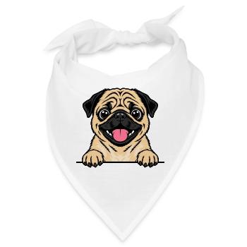 Mops - Bandana - Weiß - Vorne