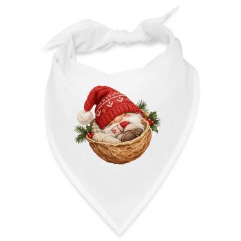 Schlafender Wichtel in der Walnuss  - Bandana - Weiß - Vorne