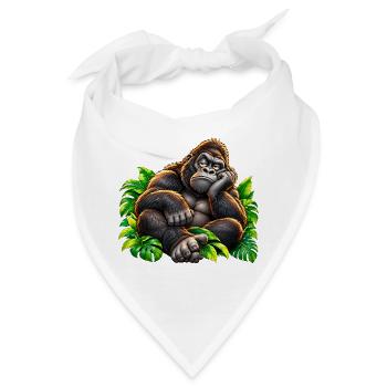 Loungegorilla im Dschungel - Bandana - Weiß - Vorne