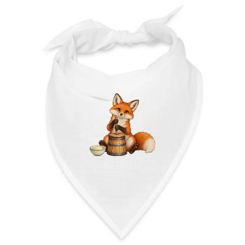 Fuchs rührt Butter im Butterfass - Bandana - Weiß - Vorne