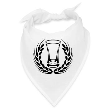Schnaps Ähre Kranz - Bandana - Weiß - Vorne
