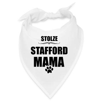 Stafford Mama - Stafford Papa - Dog love - Hund - Bandana - Weiß - Vorne