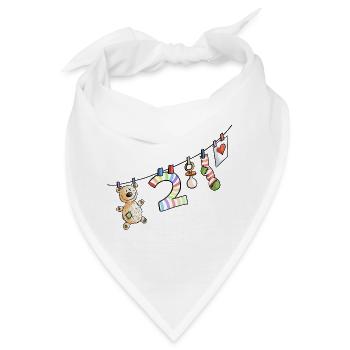 Zweiter Geburtstag - Bin schon zwei - Geschenk - Bandana - Weiß - Vorne