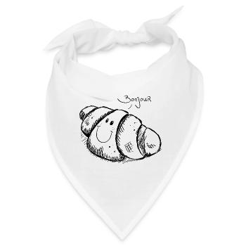 Bonjour Croissant - Bandana - Weiß - Vorne