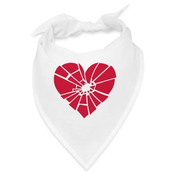 zerbrochenes Herz - Bandana - Weiß - Vorne