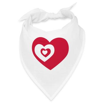 Herz Herz Herz - Bandana - Weiß - Vorne