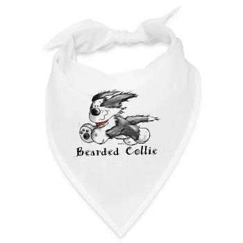 Bearded Collie - Bandana - Weiß - Vorne
