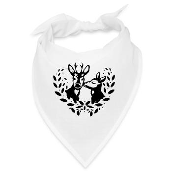 Reh und Rehbock - Bandana - Weiß - Vorne
