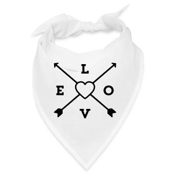 love herz liebe - Bandana - Weiß - Vorne