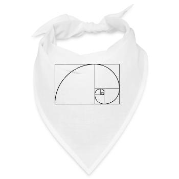Fibonacci, Phi, Goldene Schnitt, Spirale, Rechteck - Bandana - Weiß - Vorne
