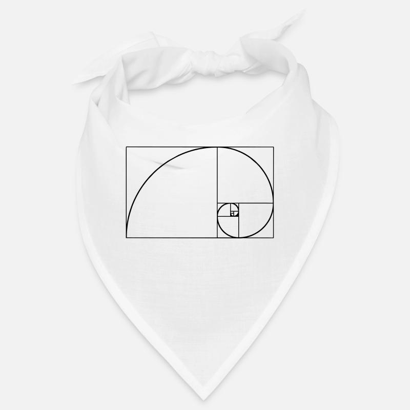Spirale de Fibonacci, section doré, Phi, evolution - Bandana - blanc
