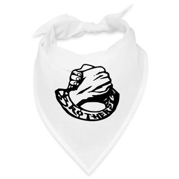 brothers bro brudi brüder freund bros aufkleber - Bandana - Weiß - Vorne