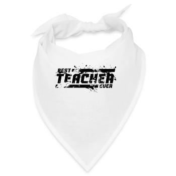 Best Teacher Lehrer Schule Shirt Geschenk - Bandana - Weiß - Vorne