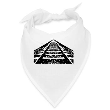 Zug Schienen in den Horizont - Bandana - Weiß - Vorne