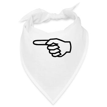 Hand, Finger - links - Bandana - Weiß - Vorne