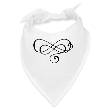 Schnörkel Dekor Ornament Symbol Zeichnung Infinity - Bandana - Weiß - Vorne