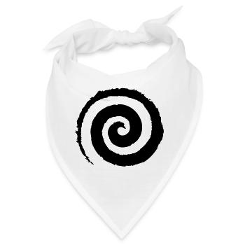 Schwarze Pinselstrich-Spirale - Bandana - Weiß - Vorne