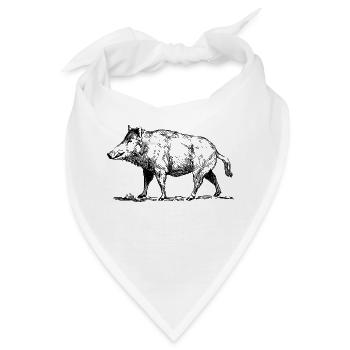 Wildschwein - Wildschweinjäger - Bandana - Weiß - Vorne