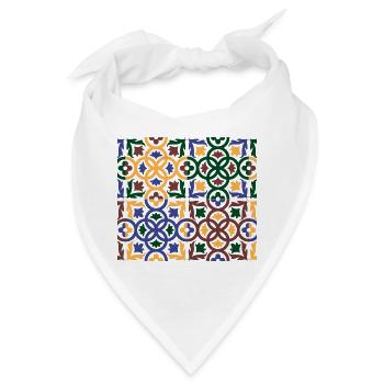Andalusische Tiles 3 (Gesichtsmaske) - Bandana - Weiß - Vorne