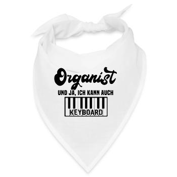 Organist Orgelspieler Keyboard Orgel - Bandana - Weiß - Vorne