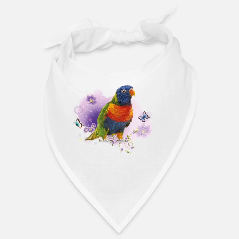 Regenbogen lori - Bandana - Weiß