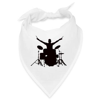 Schlagzeug Drummer - Bandana - Weiß - Vorne