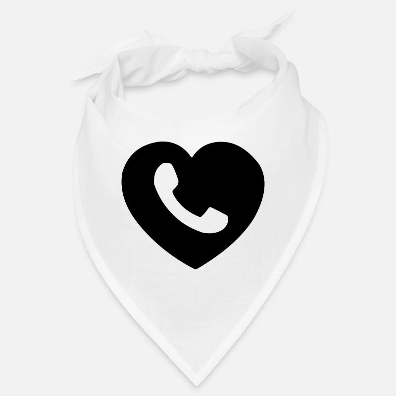 Herz oder Herz mit Telefon ausgeschnittenen Schatten Bandana