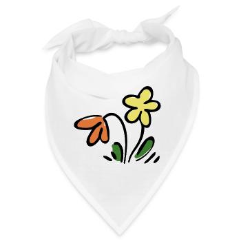 Blumen - Bandana - Weiß - Vorne