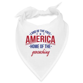 Amerika freies Land, Heimat des Geocaching USA - Bandana - Weiß - Vorne