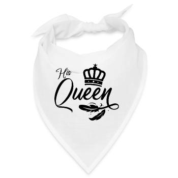 His Queen King Queen Pärchenoutfit schwarz - Bandana - Weiß - Vorne