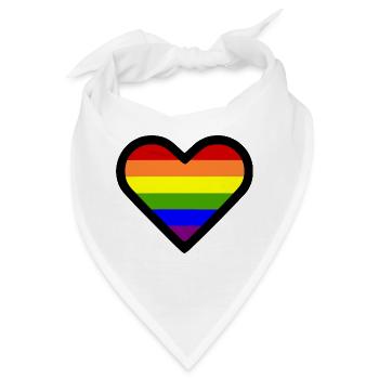Lgbt Regenbogen herz - Bandana - Weiß - Vorne