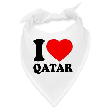 I love qatar - Bandana - Weiß - Vorne