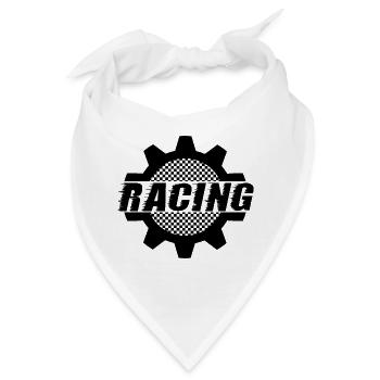 Rennsport - Motorsport Zahnrad - Auto Auto Fenster - Bandana - Weiß - Vorne
