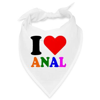 I love anal - Bandana - Weiß - Vorne