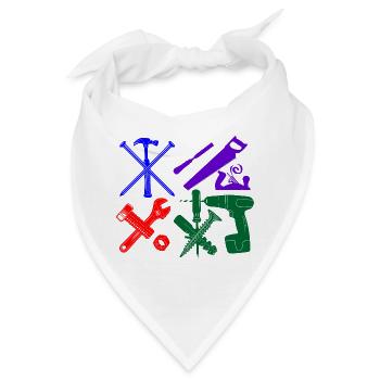 Farbe des Bauarbeiterwerkzeugs - Bandana - Weiß - Vorne