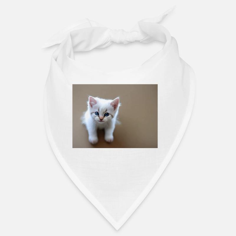 Chaton mignon yeux bleus - Bandana - blanc