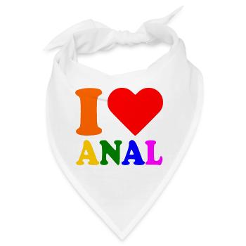 I love anal - Bandana - Weiß - Vorne