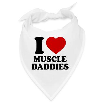I love muscle daddies - Bandana - Weiß - Vorne