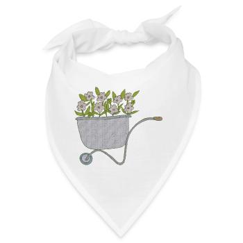 schubkarren blumen - Bandana - Weiß - Vorne