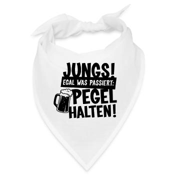 Jungs Pegel halten Sauftour - Bandana - Weiß - Vorne