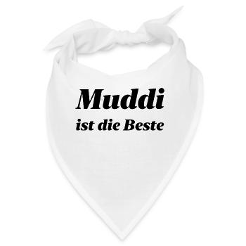 Beste Muddi - Bandana - Weiß - Vorne