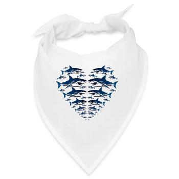 Shark Heart - Bandana - Weiß - Vorne