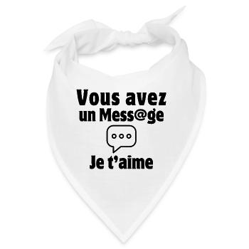 Nachricht, SMS, Valentinstag, Ich liebe dich - Bandana - Weiß - Vorne