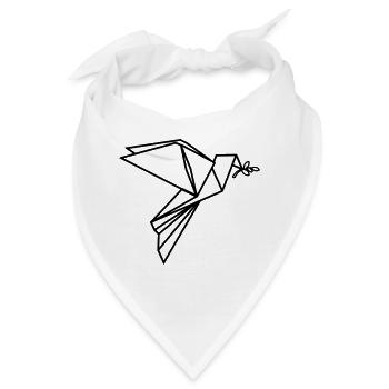 Origami-Friedenstaube transparent - Bandana - Weiß - Vorne